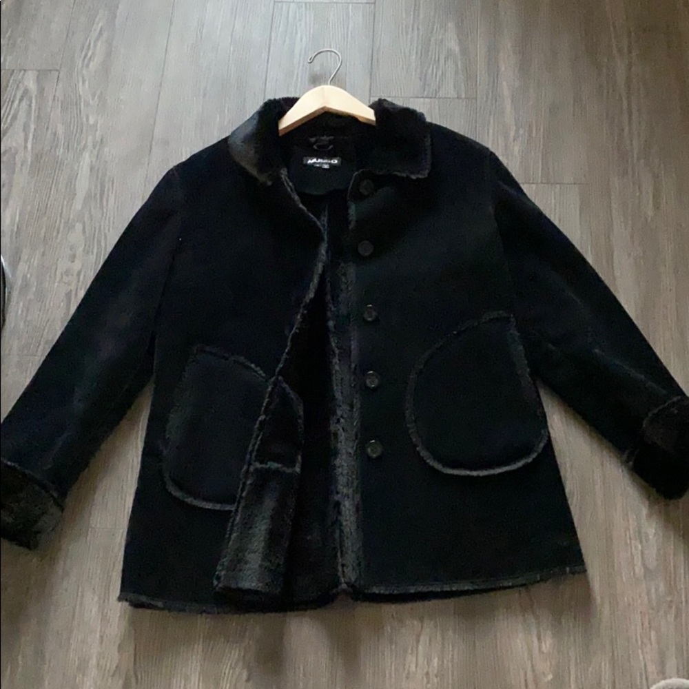 Black fur coat